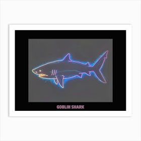 Neon Pink Goblin Shark Poster 3 Art Print