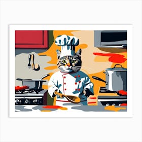 Chef Cat Art Print