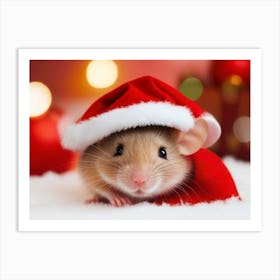 Santa Mouse Art Print