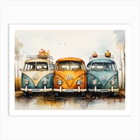 Tiny Travels Capturing Cuteness In Watercolor Wheels Art Print