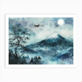 Mt Fuji And Witch Art Print