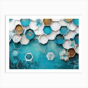 Abstract Hexagons 5 Art Print