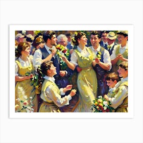 A Happy Wedding Party Art Print