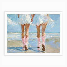 Coastal Cowgirl Beach Boots Art Print