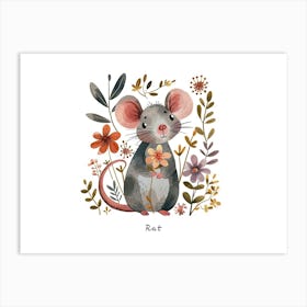 Little Floral Rat 2 Poster Art Print