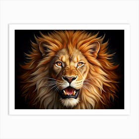 Majestic Lion Portrait Art Print