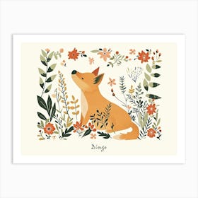 Little Floral Dingo Poster Art Print