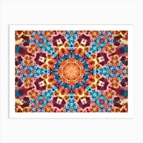 Modern Art Orange Star Pattern Art Print