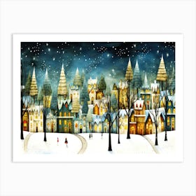 Winter In Canada - Christmas City Art Print