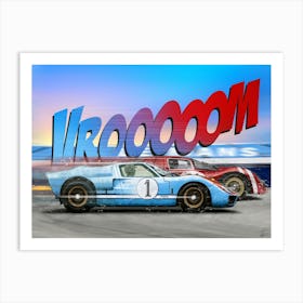 Ford Gt40 Miles vs Ferrari 330 Art Print