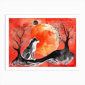 Wolf In The Moonlight 9 Art Print