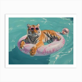 Tiger In The Pool Art Print