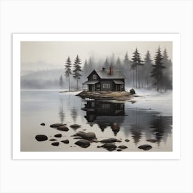 House By The Lake Art Print