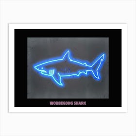 Neon Pink Aqua Wobbegong Shark Poster 3 Art Print
