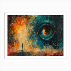 Digital Fusion: Human and Virtual Realms - A Neo-Surrealist Collection. Eye Of The Universe Art Print