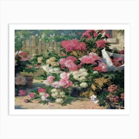 Peonies In The Garden Art Print