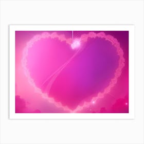 A Glowing Pink Heart Vibrant Horizontal Composition 29 Art Print