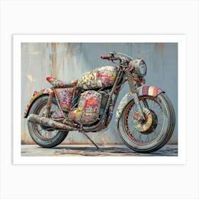 Vintage Colorful Scooter 21 Art Print