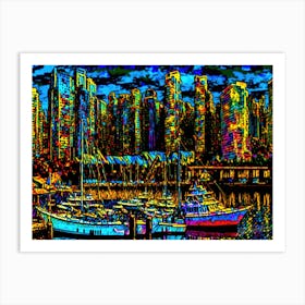 Vancouver 2023 - Vancouver Skyline At Night Art Print