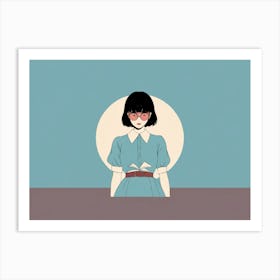 Girl With Glasses Art Print