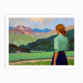 Girl In The Mountains 2 Art Print