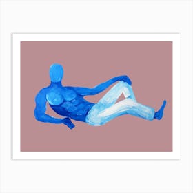 Blue Man White Pants figure artwork Art Print