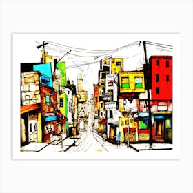 Shanty Town - Street Scene Art Print