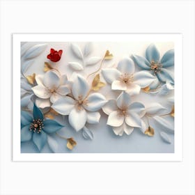 3d Flowers 8 Art Print