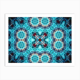 Blue Abstract Pattern From Spots 7 Art Print