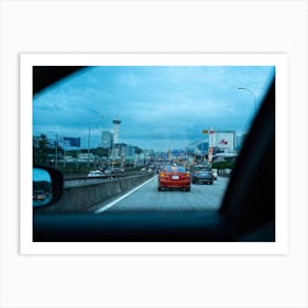 View From The Window Of A Car Art Print