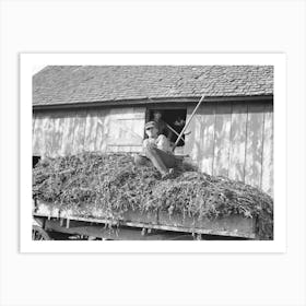 August Feck And A Load Of Soybean Hay, Feck S Three Hundred Twenty Acre Farm Near Templeton, Indiana, Is Owned By Art Print