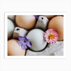 Eggs And Flowers 3 Art Print