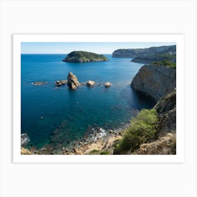 Cliffs and blue Mediterranean at Cap Prim Art Print