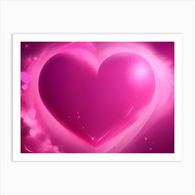 A Glowing Pink Heart Vibrant Horizontal Composition 60 Art Print