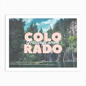 Greetings from Colorado | Colorado Travel Postcard Art Print