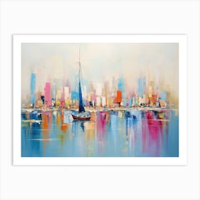 Sailboat In The Harbor Art Print