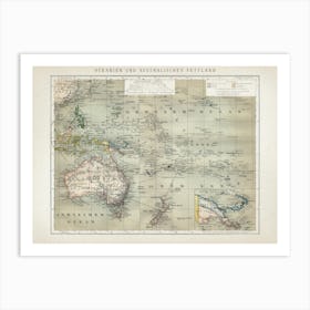 Vintage Brockhaus 6 Australien Art Print