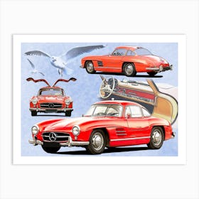 Mercedes Gullwing Art Print