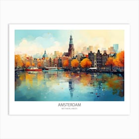 Amsterdam Skyline Dutch Cityscape Netherlands Art Print