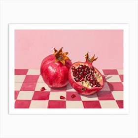 Pomegranate Pink Checkerboard 4 Art Print
