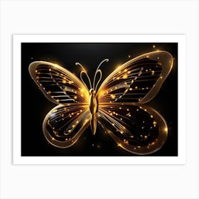 Golden Butterfly 91 Art Print