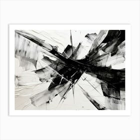 Movement Abstract Black And White 8 Art Print