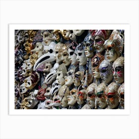 Venetian Mask Masks Many Carnival Venice Italian Italy Milan Venice Florence Rome Naples Toscana photo photography art travel Art Print