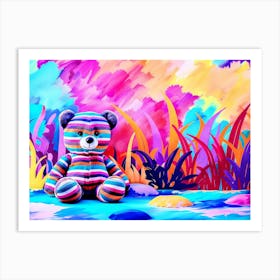 Colorful Teddy Bear Painting Art Print