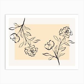 Flowers And Leaves Art Print