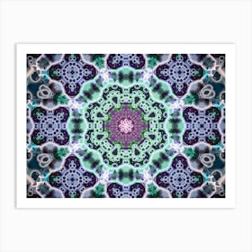 Abstraction Purple Mandala Flower Art Print