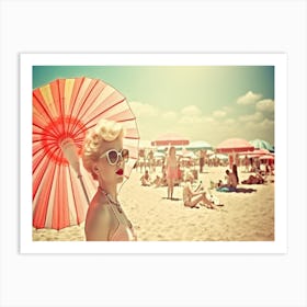 Bougie Beach - Polaroid Pin Up Girl Art Print