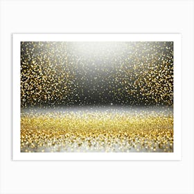 Christmass style sparkling silver gold background 6 Art Print