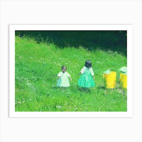 Children In The Grass 1 Art Print