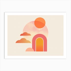 Sunset And Clouds Art Print